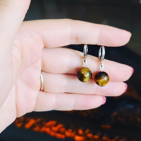 Tiger Eye beaded earrings ✨ - Picture 3 of 3